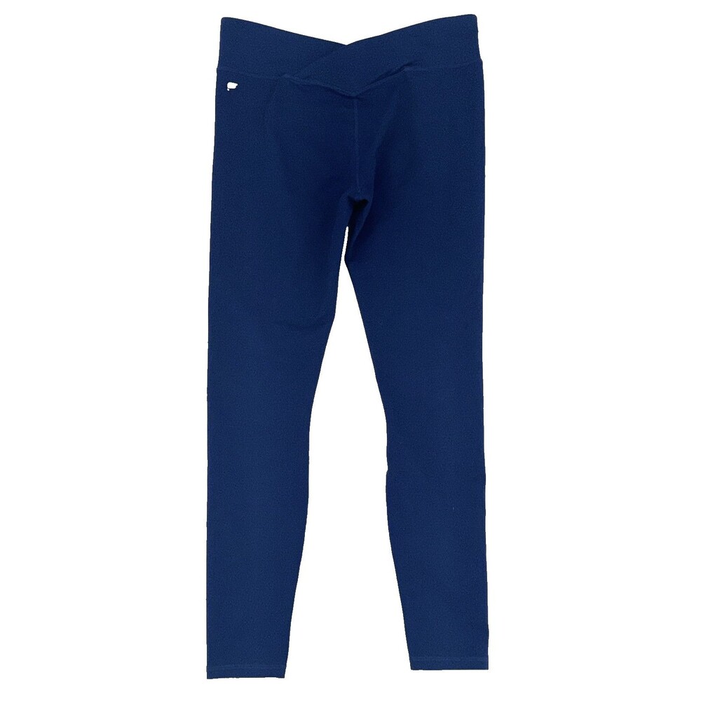 Fabletics Women Leggings Yoga Pants Crossover Waist High Rise Navy Blue Athletic